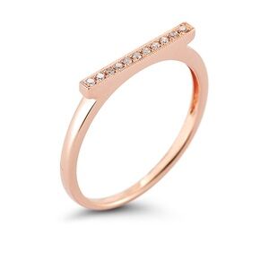 Dana Rebecca Sylvie Rose Bar Ring - Rose Gold Size 7
